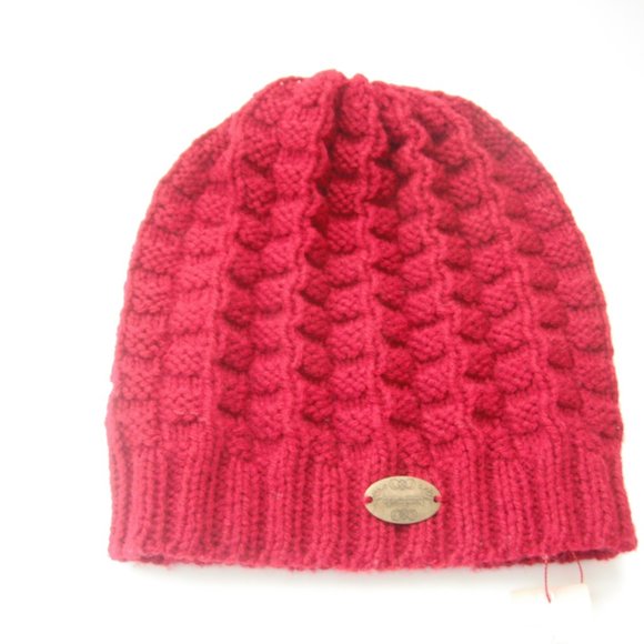 Hand Knitted Hat Toque Adult Size -L Acrylic Burgundy Color-021 Hand knit by me - Picture 6 of 7